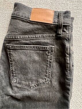 Madewell Slim Straight Jeans Size 25 Washed Black High Rise